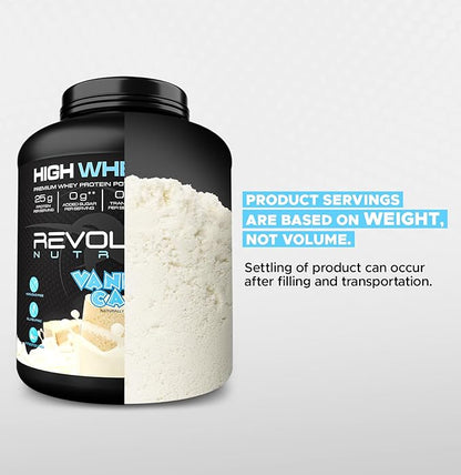 High Whey, Protein Powder, Whey Isolate, Gluten Free, Lean Muscle Mass for Men & Women, 25g of Protein Per Scoop, 2.7kg, 73 Servings (Vanilla Cake, 6 Pound)