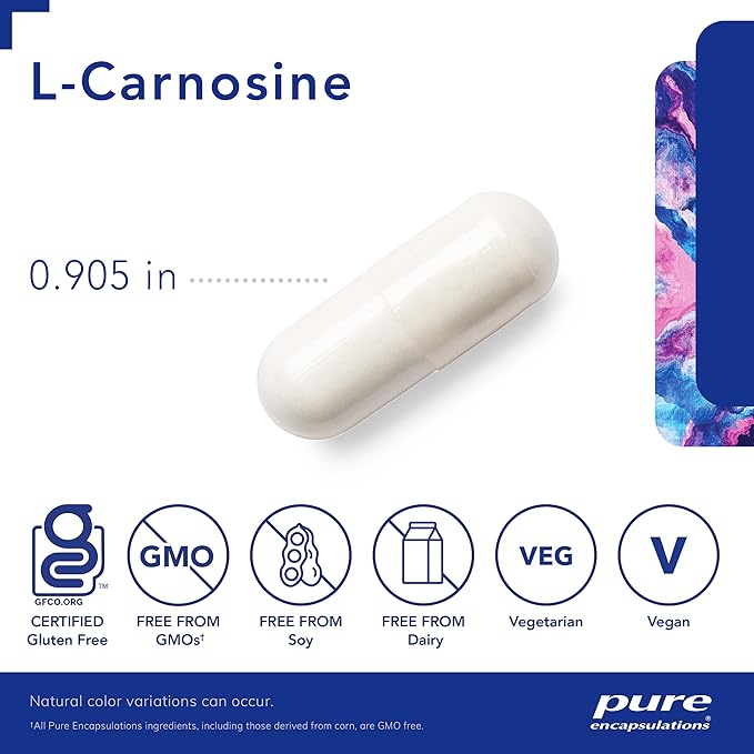 Pure Encapsulations L-Carnosine | Amino Acid Supplement for Joints, Brain, Antioxidants, Heart Health, and Exercise* | 120 Capsules