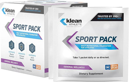 Klean ATHLETE Klean Sport Pack - Contains Magnesium Glycinate, Vitamin D & Omega-3 - Supports Muscle, Joint & Immune Health - NSF Certified - Daily Nutritional Supplement for Athletes - 30 Packets