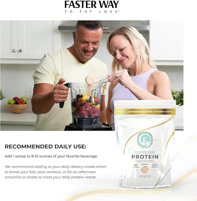 Grass Fed Protein Powder Vanilla Flavor, Dairy-Free Alternative to Whey Protein Powder, Pure Hydrolyzed Beef Protein Isolate with All 9 Essential Amino Acids. Non-GMO - 660g