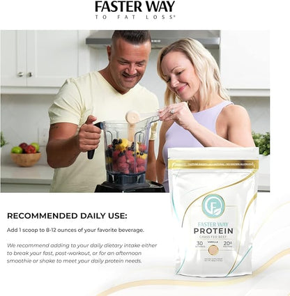Grass Fed Protein Powder Vanilla Flavor, Dairy-Free Alternative to Whey Protein Powder, Pure Hydrolyzed Beef Protein Isolate with All 9 Essential Amino Acids. Non-GMO - 660g