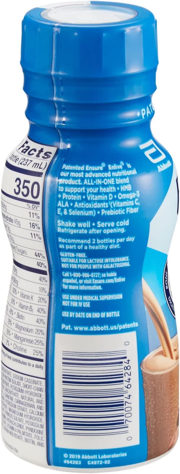 Ensure Enlive Advanced Therapeutic Nutrition Shakes, Chocolate, 8oz Bottles, Case of 24