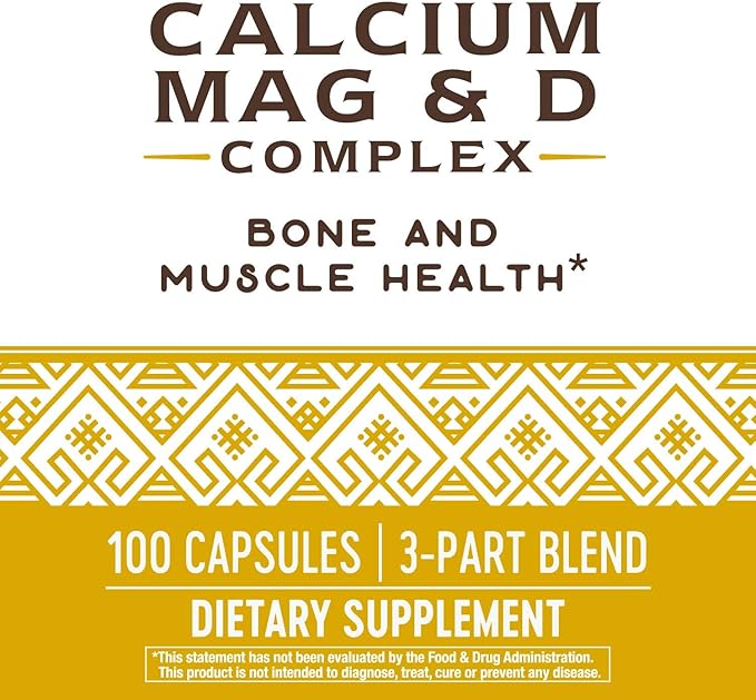 Nature's Way Calcium-Magnesium-Vitamin D Capsules, Supports Bone and Muscle Health*, 100 Capsules