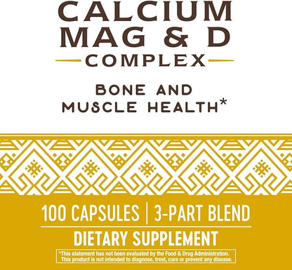 Nature's Way Calcium-Magnesium-Vitamin D Capsules, Supports Bone and Muscle Health*, 100 Capsules