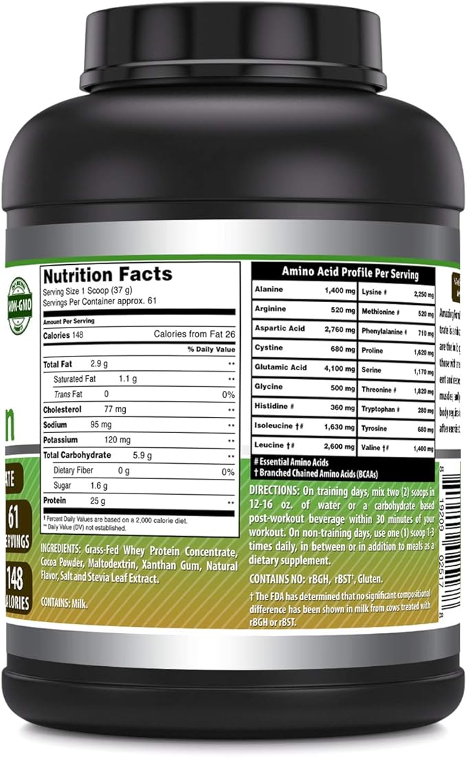 Amazing Formulas Grass-Fed Whey Protein Supplement | Chocolate Flavor | 25 G Protein Per Serving | Non-GMO | Gluten-Free | Made in USA