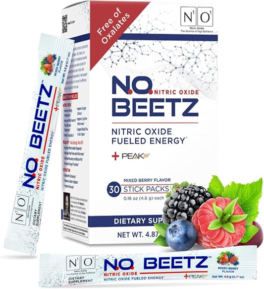 N.O. Beetz Nitric Oxide Supplement | Enhance Hydration, Cellular Energy & Nitric Oxide Production | Beet Benefits Without The Taste | Flavorful & Fresh | 30 Servings