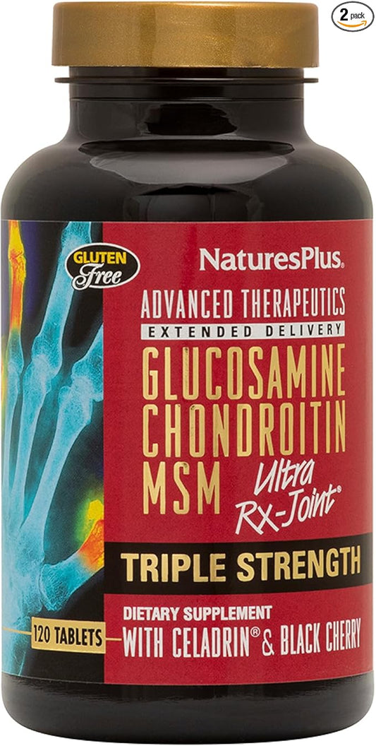 Natures Plus Ultra Rx-Joint Triple Strength - 120 Tablets, Pack of 2 - Supports Healthy Joint Function - with Glucosamine, Chondroitin & MSM - Gluten Free - Up to 60 Total Servings
