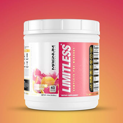 LIMITLESS Magnum 504g - Muscle Workout Powder, Sport Pre Workout for Men and Women, May Assist & Support Increase Energy, Focus, and Endurance - Pink Lemonade