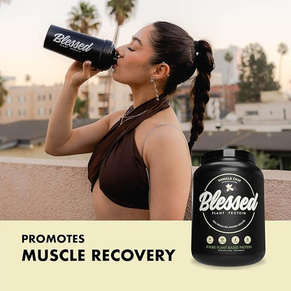 Blessed Vegan Protein Powder - Plant Based Protein Powder Meal Replacement Protein Shake, 23g of Pea Protein Powder, Dairy Free, Gluten Free, Soy Free, No Sugar Added, 30 Servings (Vanilla Chai)