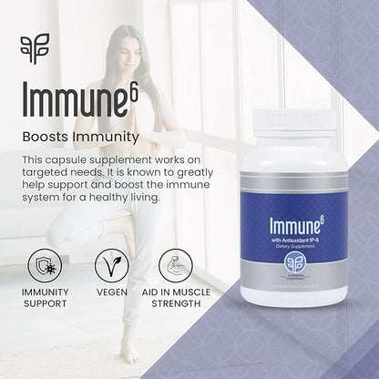 PURE Immune6 120 Capsules - Immune Support Supplement with Antioxidant Inositol Hexaphosphate IP6, Selenium Supplement + Iron with Vitamin C and D3. Boost Immunity with Our Multi Vitamin.