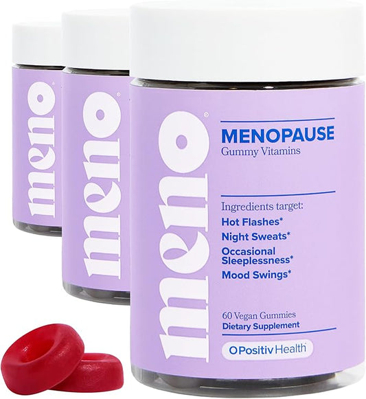 MENO Gummies for Menopause, 30 Servings (Pack of 3) - Hormone-Free Menopause Supplements for Women With Black Cohosh & Ashwagandha KSM-66 - Helps Alleviate Hot Flashes, Night Sweats, & Mood Swings