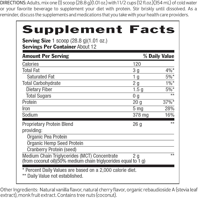 Biochem, Vegan Protein Powder, 20g of Plant-Based Protein to Support Muscles, Vanilla, 12.2 oz