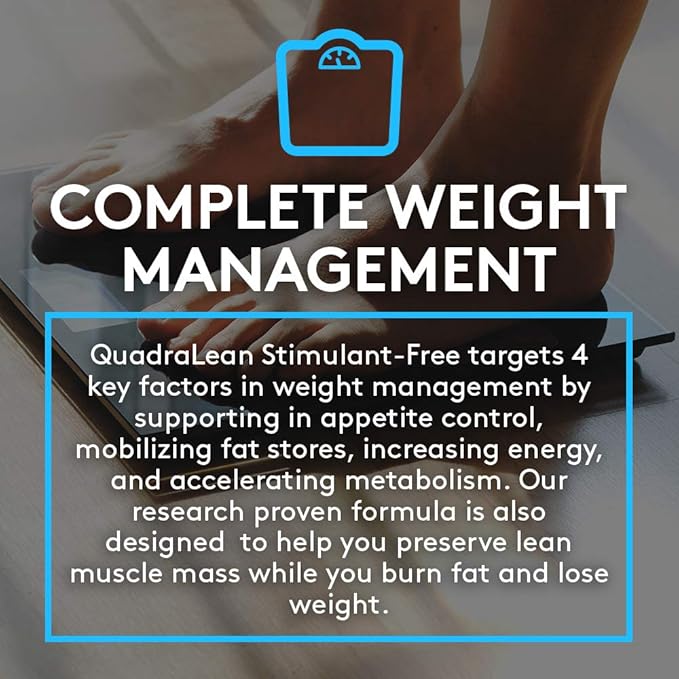 RSP Nutrition QuadraLean - Stimulant Free Weight Management, Metabolism Booster, Energy & Appetite Support - CLA, L-Carnitine, Green Tea Extract, Non-Stim Formula, 50 Serv (Packaging May Vary)