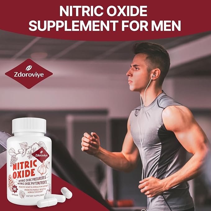 Nitric Oxide Supplement for Men, Nitric Oxide Precursor & Phytonutrient Complex for Heart, Immune- 90 Capsules (2 Pack)