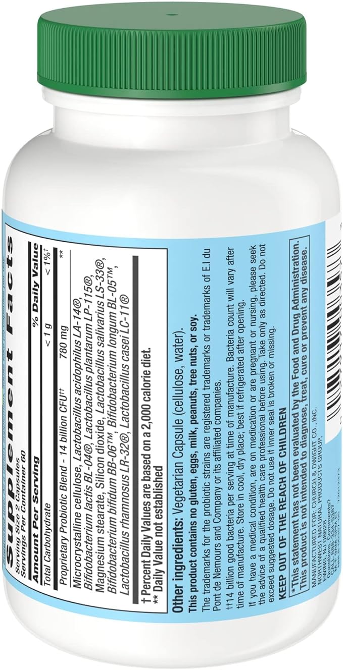 Nutrition Now PB 8 Probiotic Acidophilus For Life* Vegetarian Dietary Supplement for Men and Women, 120 Count
