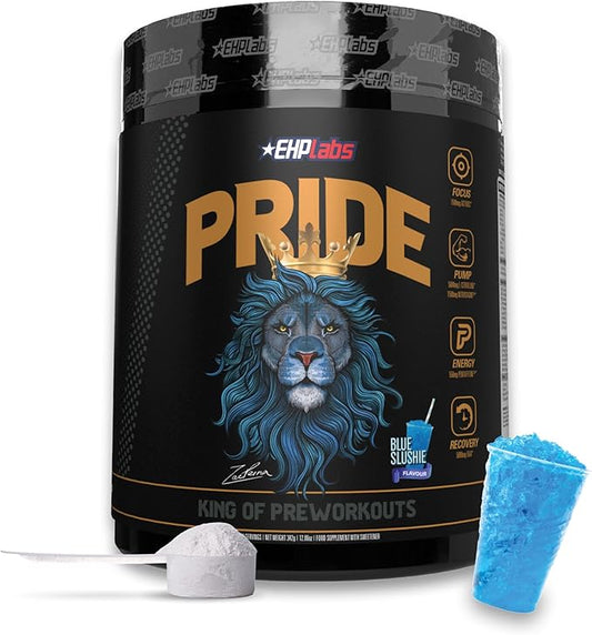 EHP Labs Pride Pre Workout Powder Energy Supplement - Sugar Free Preworkout for Men & Women, Energy Powder Boost Drink with BCAA - 280mg of Caffeine - Blue Slushie (40 Servings)