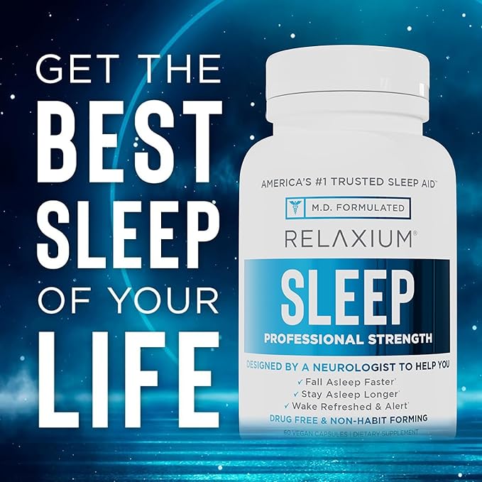 Relaxium Sleep Aid for Adults, Melatonin 5mg with Magnesium Glycinate, Sleep-Promoting Valerest & Ashwagandha, Non-Habit Forming Sleep Supplement, 60 Capsules, 30-Day Supply