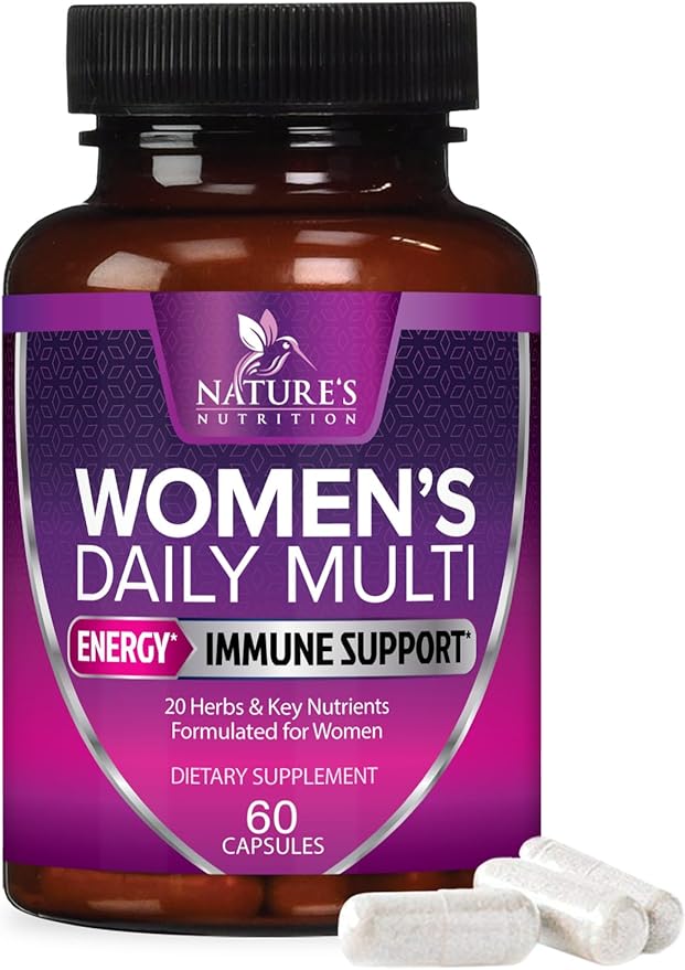 Multivitamin for Women - Womens Daily Multi Vitamin & Multimineral Supplement with Vitamins A, C, D, E, B6, B12, Zinc, Calcium & Magnesium, Energy & Immune Support, Non-GMO, Gluten Free - 60 Capsules