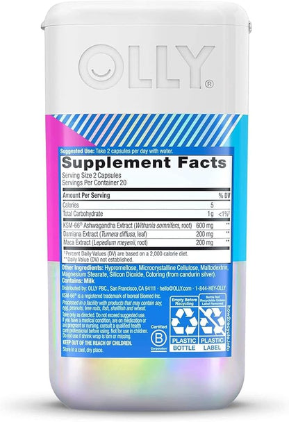 OLLY Lovin Libido Capsules, Boost Desire With Ashwagandha, Maca & Damiana, Vegetarian, Supplement for Women, 20 Day Supply (40 Count)