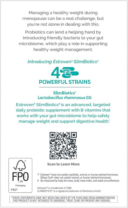 Estroven SlimBiotics, Weight Management Menopause Supplements for Women, 30 Capsules, B Vitamins to Support Metabolic Health, Probiotics for Digestive Health to Provide Gas & Bloating Relief