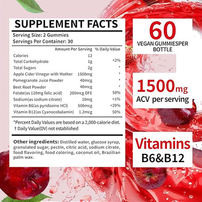 EDUDYF Keto ACV Gummies - 120 Count Gluten-Free, Gelatin-Free Apple Cider Vinegar Gummies with B12 for Keto Support, Vegetarian, Unique Flavor, Convenient Bottled Supplement for Men & Women