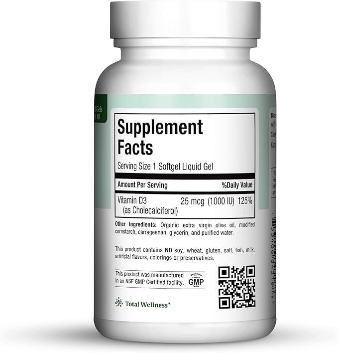 Maxi Health Vitamin D3 1000 IU Dietary Supplement - Easy to Swallow - Odorless & Tasteless - Supports Calcium Absorption, Immune Health and Bone Health in Adult Women & Men - 180 Tablets