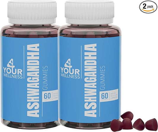 Ashwagandha Gummies Mixed Berry KSM-66, Lion's Mane, Vitamin-D, Non-GMO, Gluten-Free, Gelatin Free & Kosher | for Daily Focus Boost (120 Count (Pack of 2))