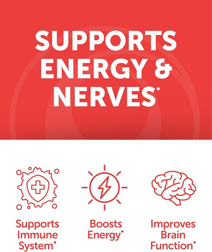 Vitamin B12 Gummies for Adults - Tastiest Proprietary Formula - 3000mcg Methyl B-12 High Absorption Energy Gummies - Non-GMO Vegan Vit B12 - Chewable B 12 for Energy Support and Bone Health - 6 Pack