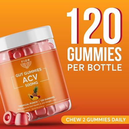 FIOR ACV Detox and Cleanse Gummy (Fruit Punch, 120)