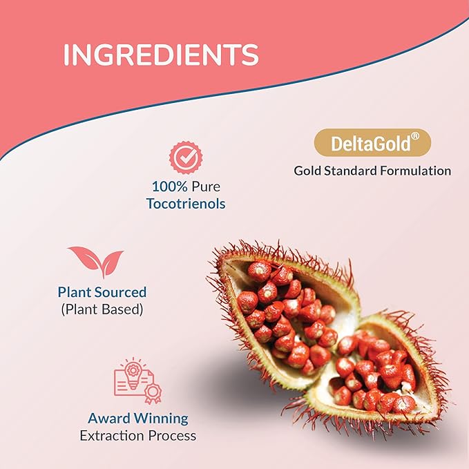 Eannatto Tocotrienols Vitamin E Supplements Tocopherol Free, Supports Immune Health, Non-GMO, Gluten Free & Antioxidant (300MG 60 Softgels)