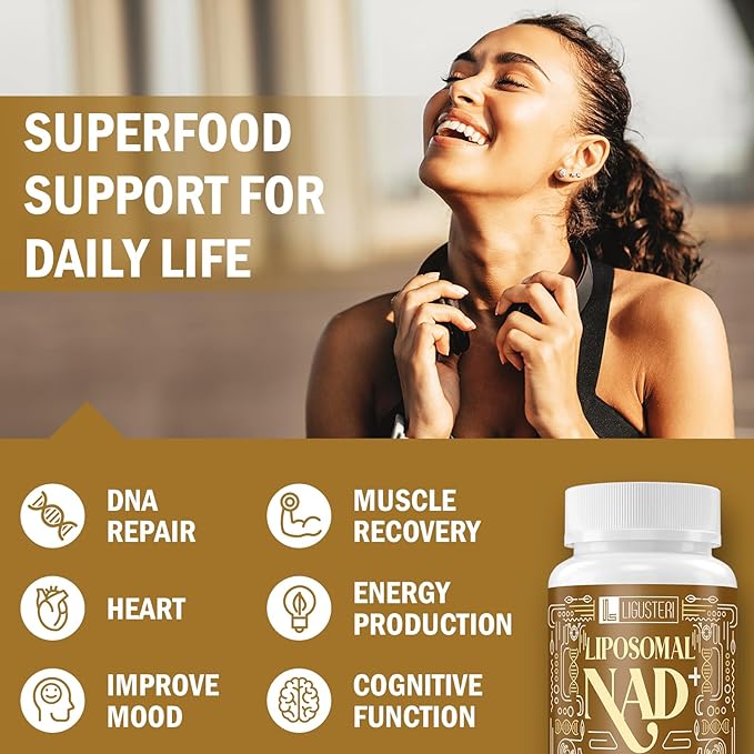 NAD Supplement 1500MG, Liposomal NAD+ Supplement with TMG, 98%+ Absorption, Pure NAD Plus, Non-GMO Aging Defense, Cellular Energy, Heart & Brain Function, Longevity, 60 Softgels