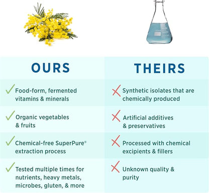 PURE SYNERGY Multi·Vita·Min | Vegan Multivitamin Made with Organic Whole Foods | Twice Daily Supplement for Men and Women | Core Nutrients for Energy, Mood, Immune, and Bone Health (60 Tablets)