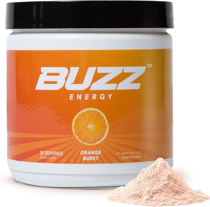 Morning Buzz Energy Drink Powder - Energy Boost Drink Mix - Sugar-Free Energy with Antioxidants - Morning Kickstart and Sports Nutrition Endurance Product - 30 Servings, Orange Burst, 8 Ounces