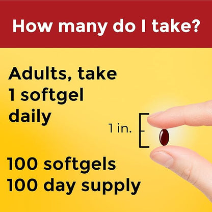 Nature Made Superior Absorption Krill Oil 500mg with Astaxanthin and Phospholipids, Omega 3s for Heart Health Support, 100 Softgels, 100 Day Supply