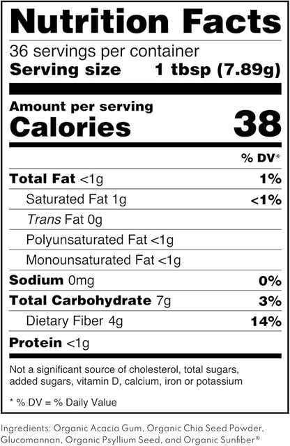 Daily Fix Organic Soluble Fiber Supplement for Digestive Gut Health, Gluten Free Vegan Soluble Prebiotic Powder, One Month Supply