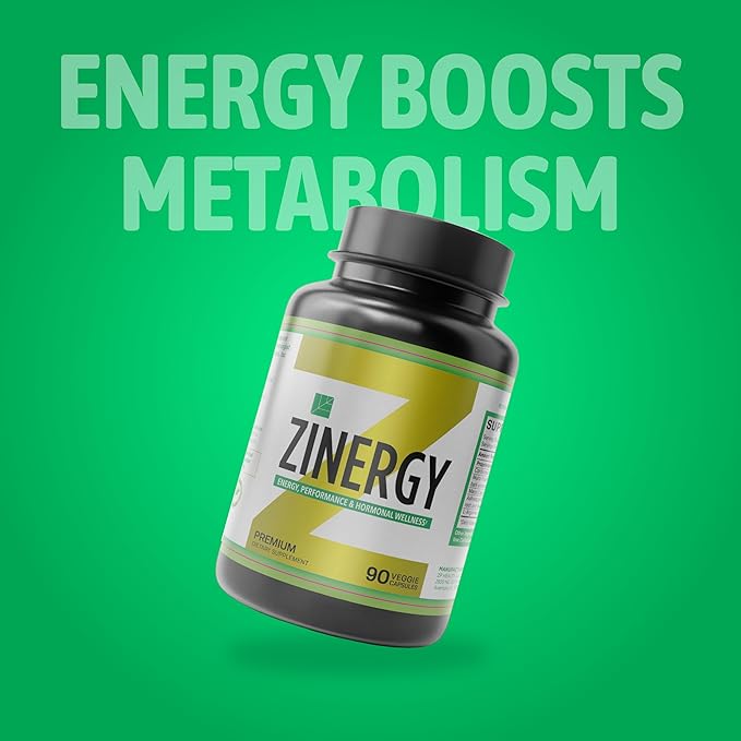 Dr. Zisman ZINERGY Natural Energy and Performance Booster - All-Natural for Men and Women – Boosts Energy and Vitality - Premium Formulated Capsules (60 Capsules)