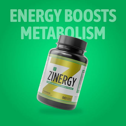Dr. Zisman ZINERGY Natural Energy and Performance Booster - All-Natural for Men and Women – Boosts Energy and Vitality - Premium Formulated Capsules (60 Capsules)