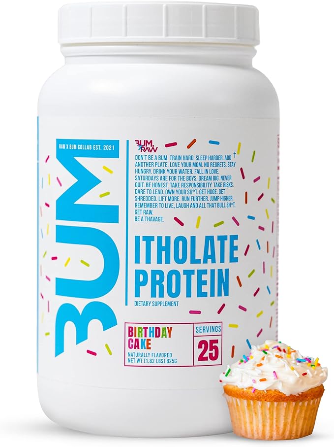 RAW Whey Isolate Protein Powder, Birthday Cake (CBUM Itholate Protein) - 100% Grass-Fed Sports Nutrition Powder for Muscle Growth & Recovery - Low-Fat, Low Carb - 25 Servings