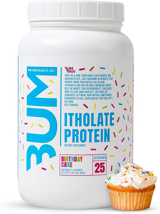 RAW Whey Isolate Protein Powder, Birthday Cake (CBUM Itholate Protein) - 100% Grass-Fed Sports Nutrition Powder for Muscle Growth & Recovery - Low-Fat, Low Carb - 25 Servings