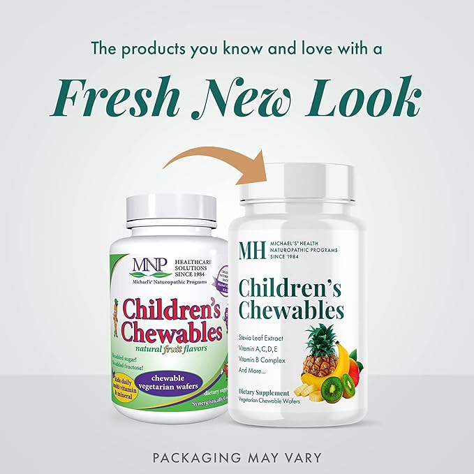 MICHAEL'S Health Naturopathic Programs Children’s Chewables - 120 Vegetarian Wafers - Fruit Punch Flavor - Multivitamin & Mineral Supplement - Kosher - 60 to 120 Servings