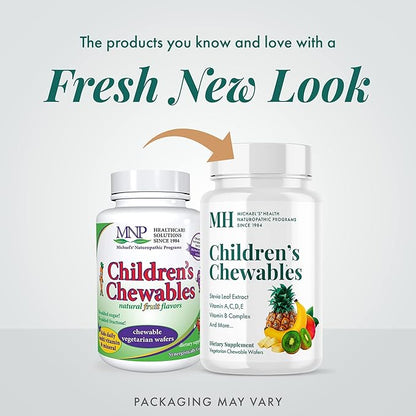 MICHAEL'S Health Naturopathic Programs Children’s Chewables - 120 Vegetarian Wafers - Fruit Punch Flavor - Multivitamin & Mineral Supplement - Kosher - 60 to 120 Servings