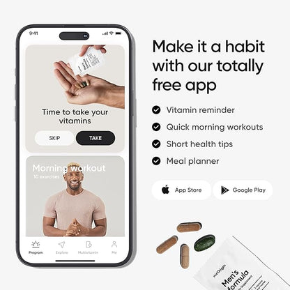 Multivitamin for Men, Full-Spectrum Supplement with Zinc, Vitamin D, C, B12, Maca, Biotin, Saw Palmetto – 82 Wholesome Nutrients for Men's Health Support, Energy, Healthy Hair, 30 Day Supply