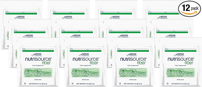 Nestle Health Science NutriSource Fiber Supplement Packet, Unflavored, 0.14-Ounce Packet (Pack of 12)