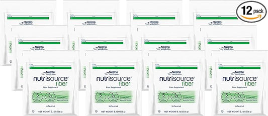 Nestle Health Science NutriSource Fiber Supplement Packet, Unflavored, 0.14-Ounce Packet (Pack of 12)