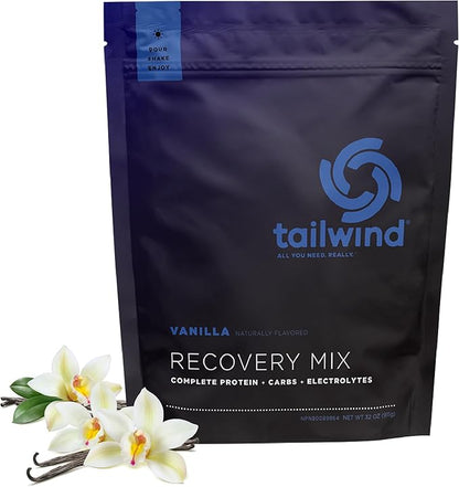 Tailwind Nutrition Recovery Mix, Complete Protein, Carbohydrates, and Electrolytes Powder Drink Mix for Post-Workout, Free of Gluten, Soy, and Dairy, Vegan, 15 Servings, Vanilla