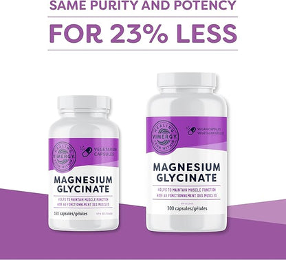 Vimergy Magnesium Glycinate, 150 Servings with Turmeric & Ginger - Promotes Relaxation & Sleep – Supports Bone, Muscle & Heart Health - Gluten-Free, Kosher, Vegan & Paleo Friendly, Capsule