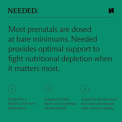 Needed. Multivitamin for Prenatal | Prenatal Multi Essentials Capsule- Pregnancy, Breastfeeding, Postpartum | Expertly-Formulated & Third-Party Tested, | 30-Day Supply