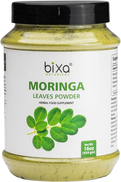 bixa BOTANICAL Moringa Leaf Powder (Moringa Oleifera) | Multi-Vitamin Green Super Food Supplement ǀ Pure Natural Nutrition Supplement- 7 Oz (200g) (454 G)