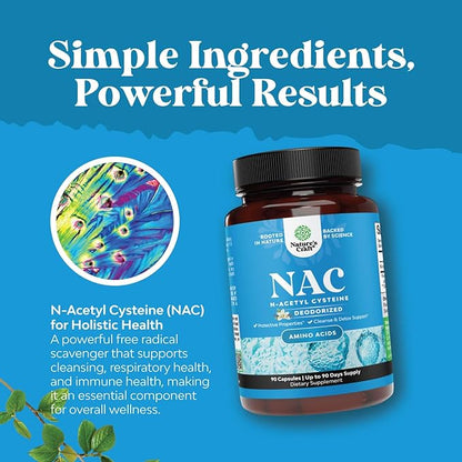 Natures Craft NAC Supplement N-Acetyl Cysteine 600mg- High Absorption NAC 600 mg Capsules Glutathione Precursor for Liver Cleanse Detox Kidney Support Lung Health Immunity and Brain Supplement