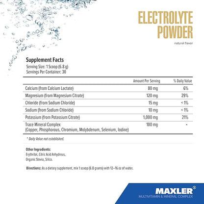 Maxler Electrolyte Powder - Hydration Powder Electrolyte Drink Mix with Trace Mineral Complex - Keto Electrolytes Powder with Natural Flavors and Sweeteners - 30 Servings - Lemon-Raspberry